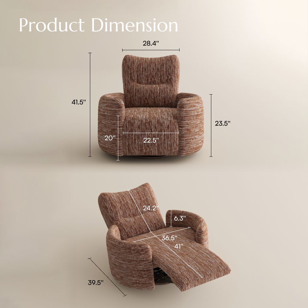 Soft Brown Chenille Recliners
