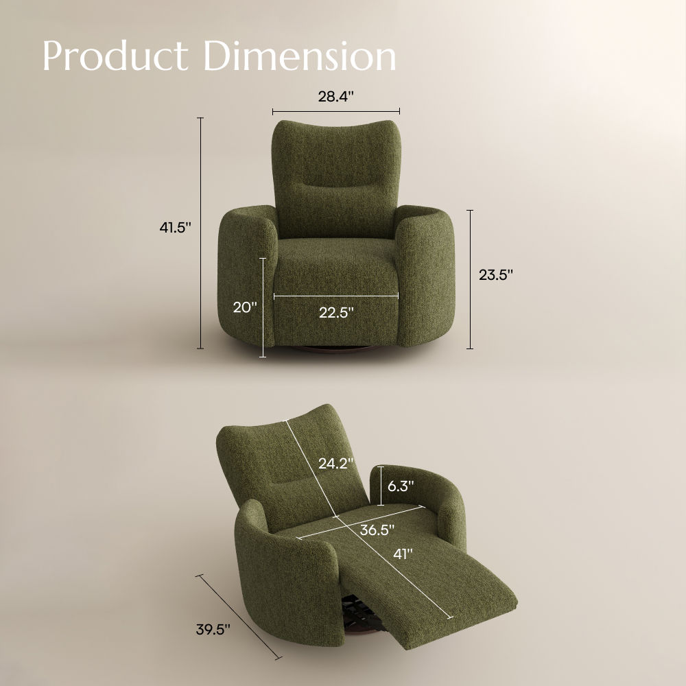Apartment Green Chenille Recliners