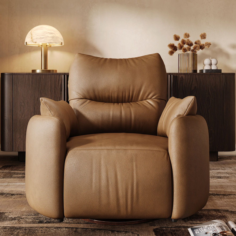 Home Theater Caramel Top-Grain Leather Recliners