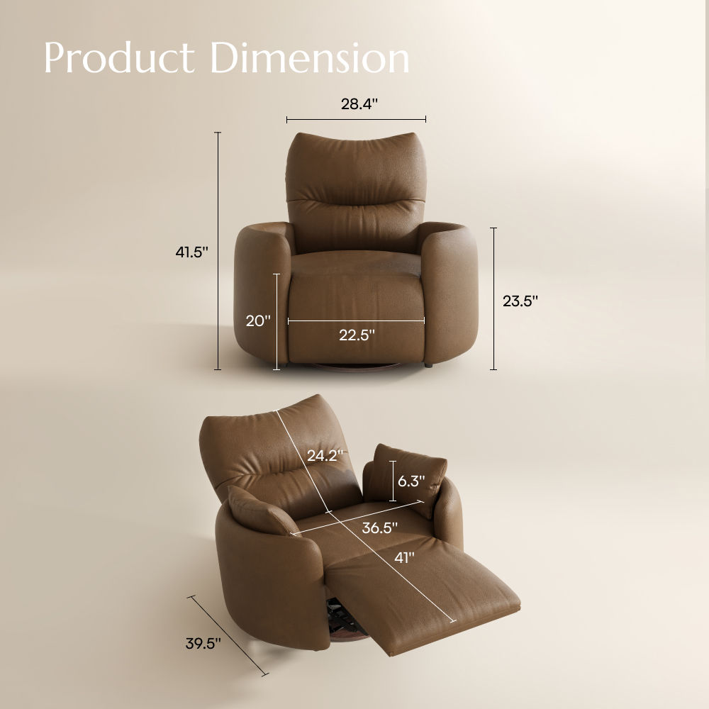 Plush Caramel Top-Grain Leather Recliners