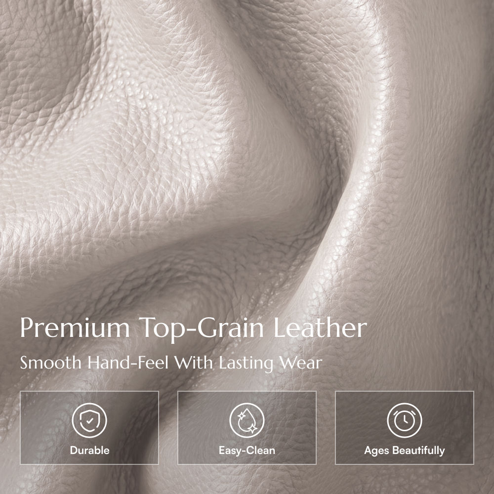 Rotate Grayish White Top-Grain Leather Recliners