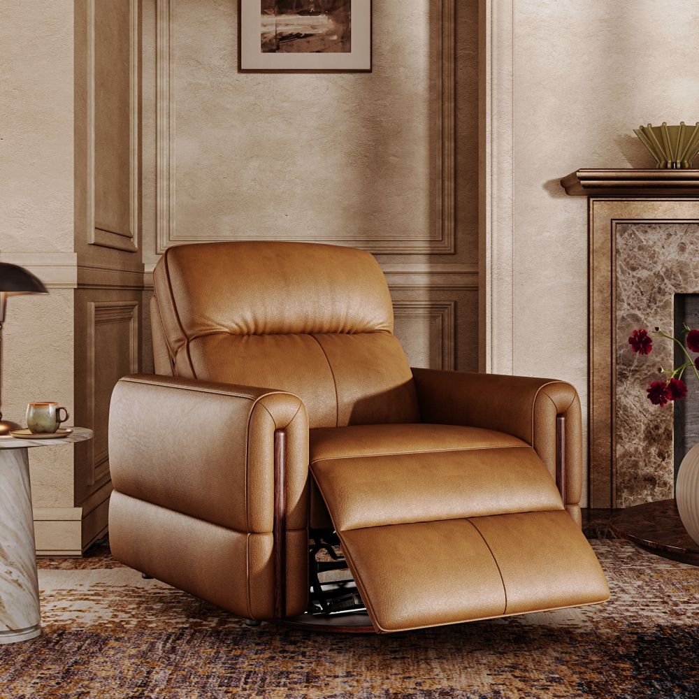 Electric Brown Top Grain Leather Recliner