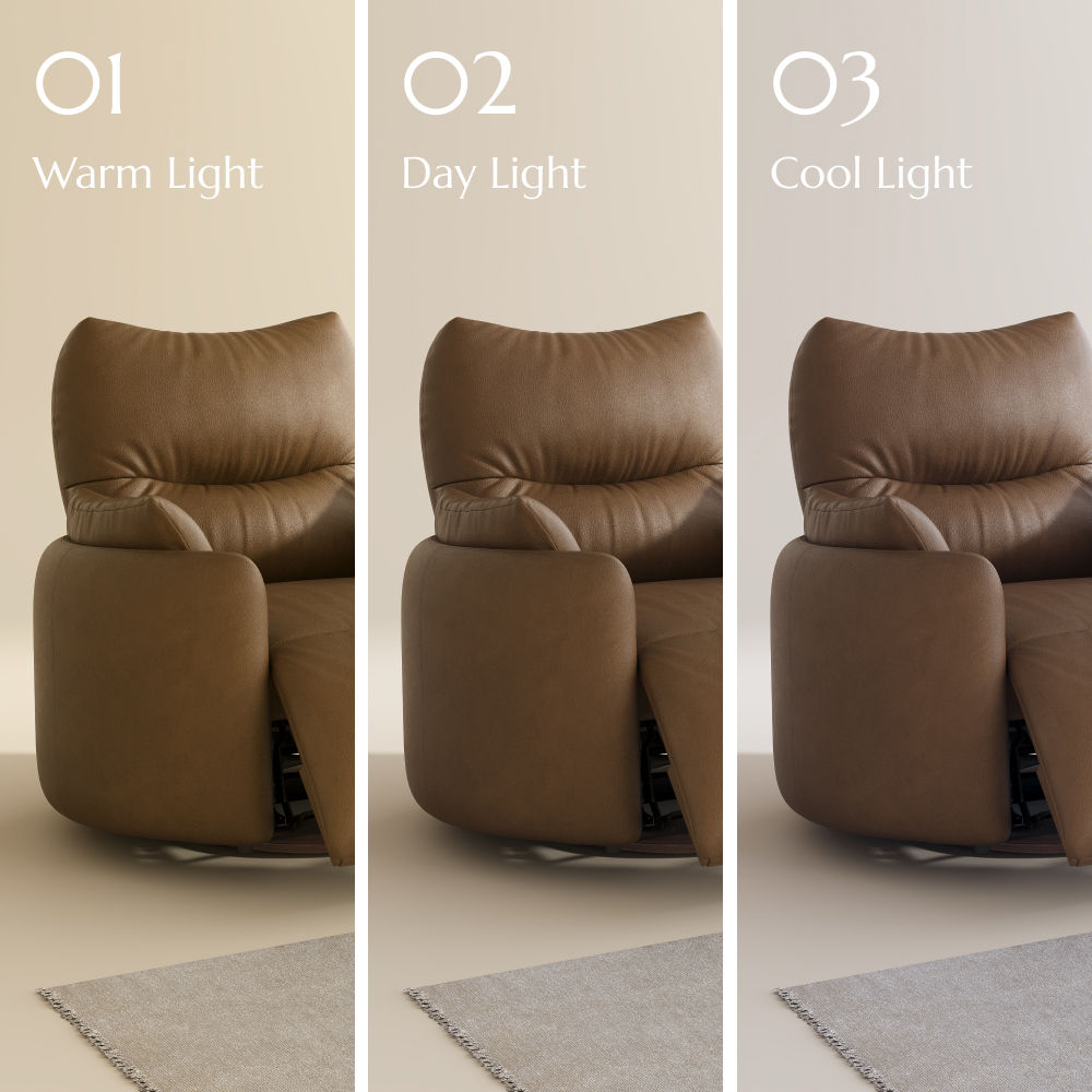 Extendable Caramel Top Grain Leather Recliners