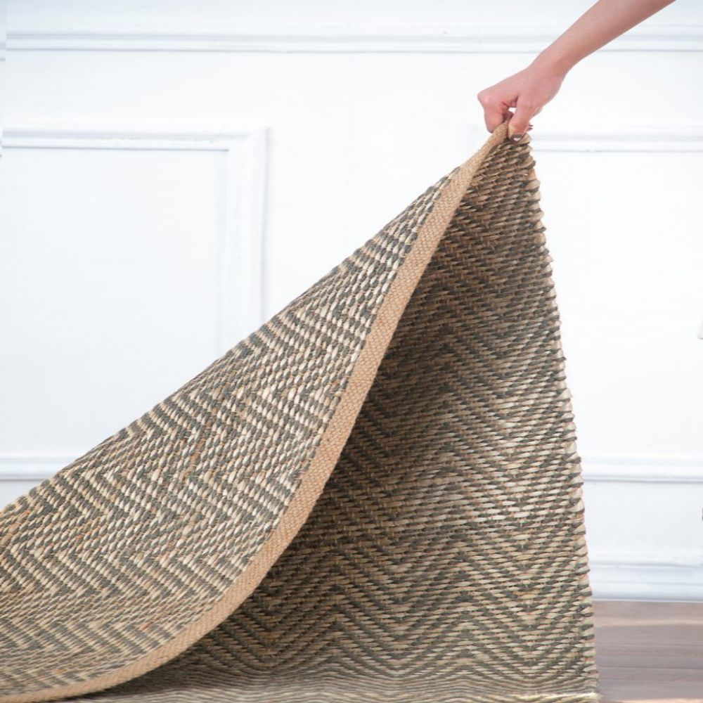 Beige+Dark Gray Jute Rugs