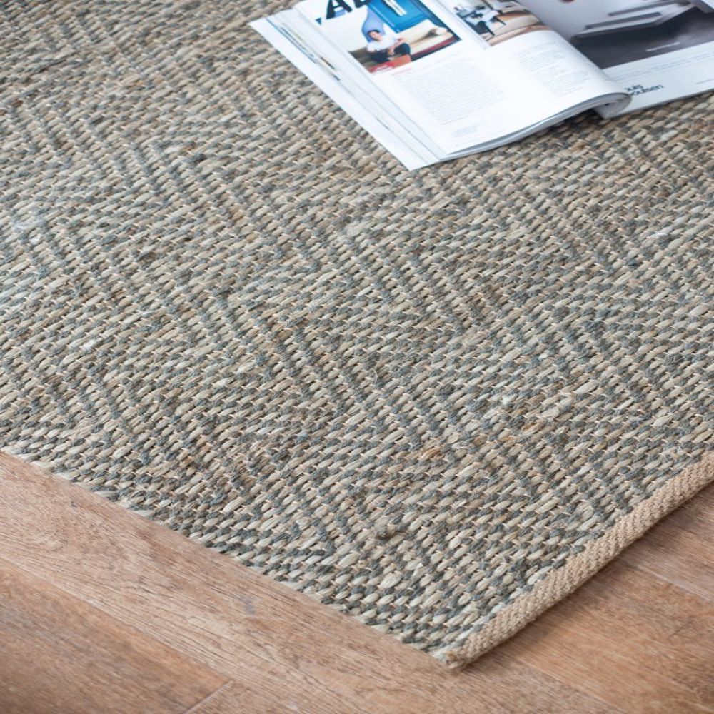 Beige+Dark Gray Jute Rugs