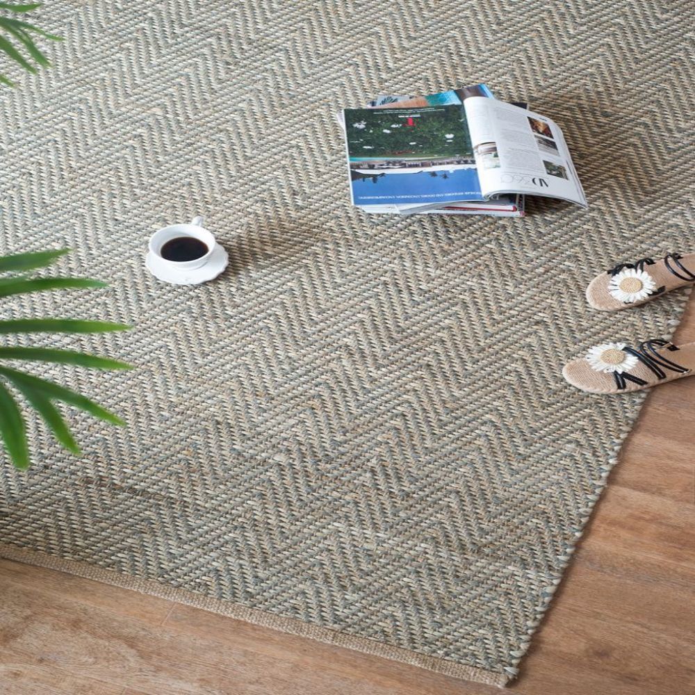 Beige+Dark Gray Jute Rugs