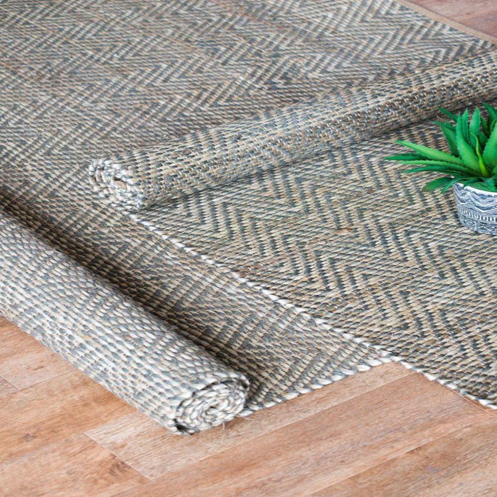 Beige+Dark Gray Jute Rugs