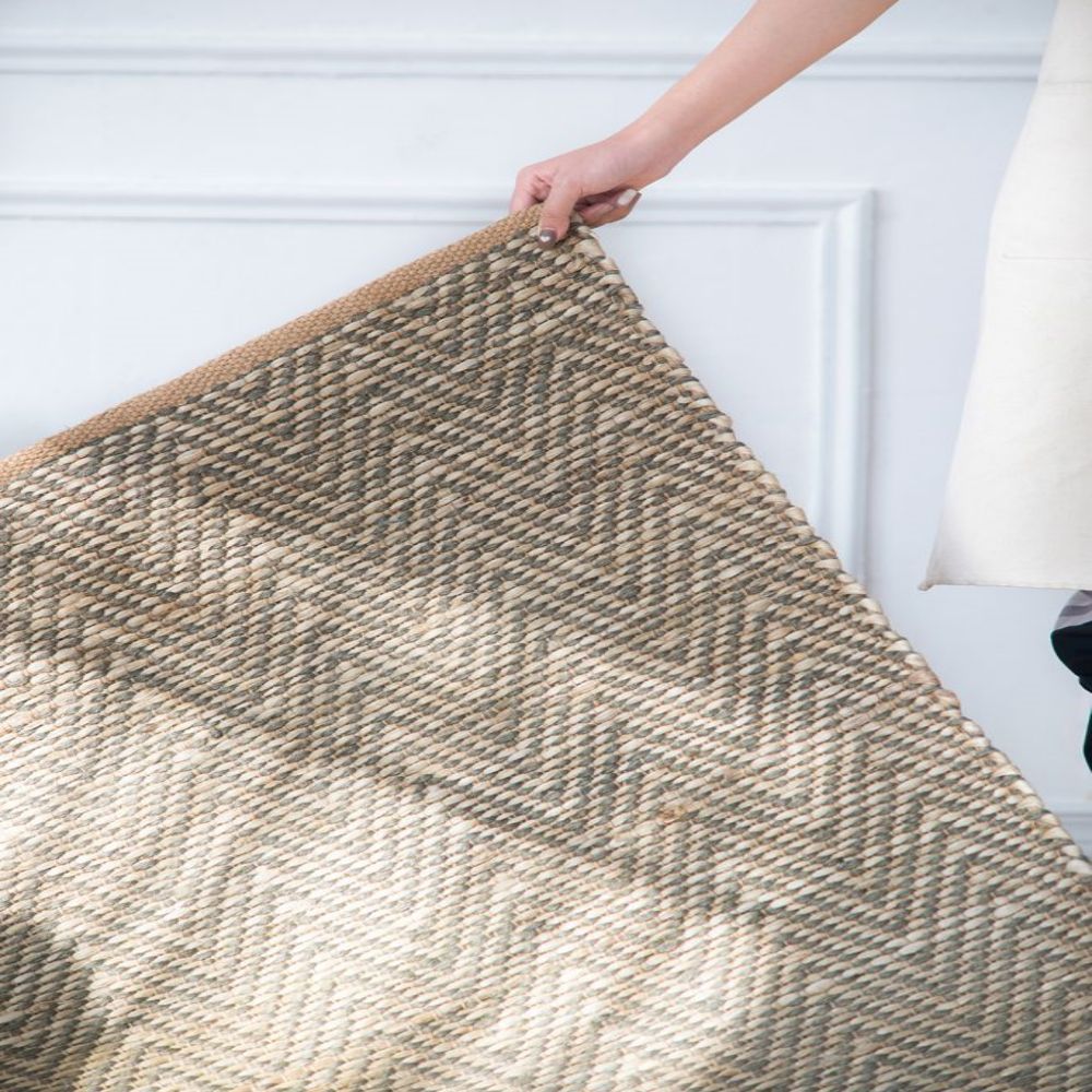 Beige+Dark Gray Jute Rugs