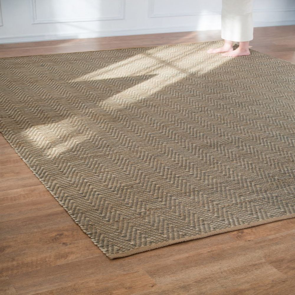 Beige+Dark Gray Jute Rugs