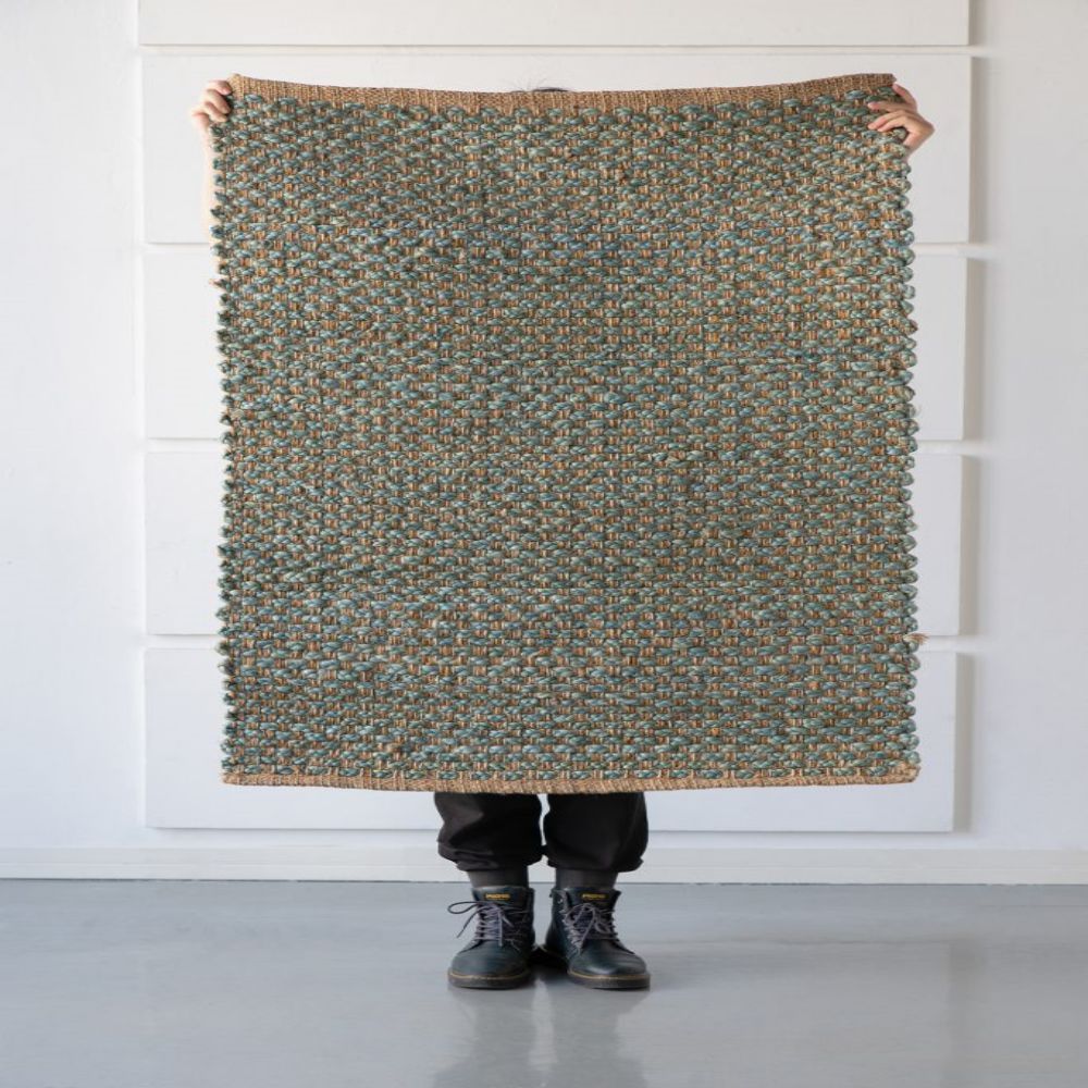 Beige+Blue Jute Rugs