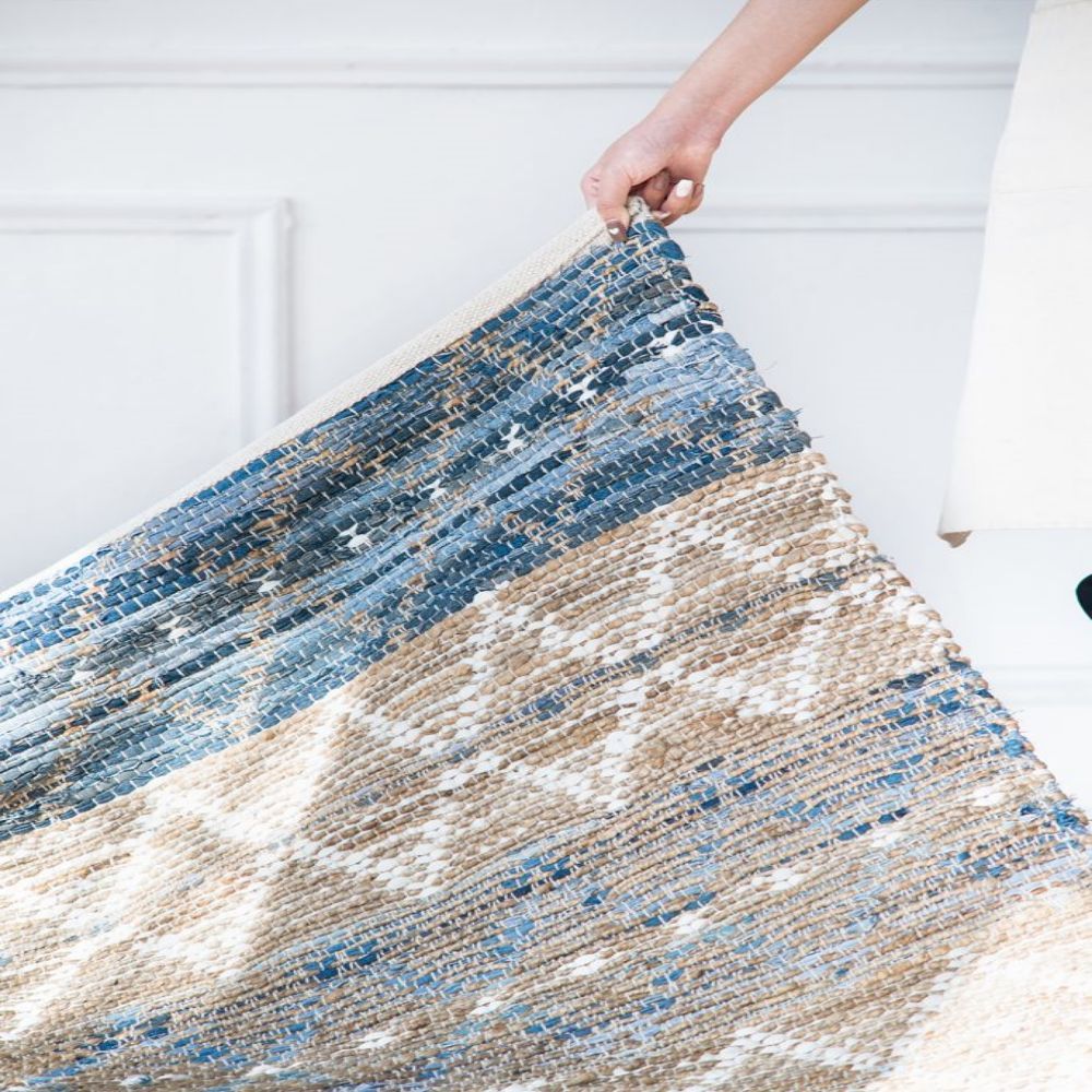 White&Blue Cotton Rugs