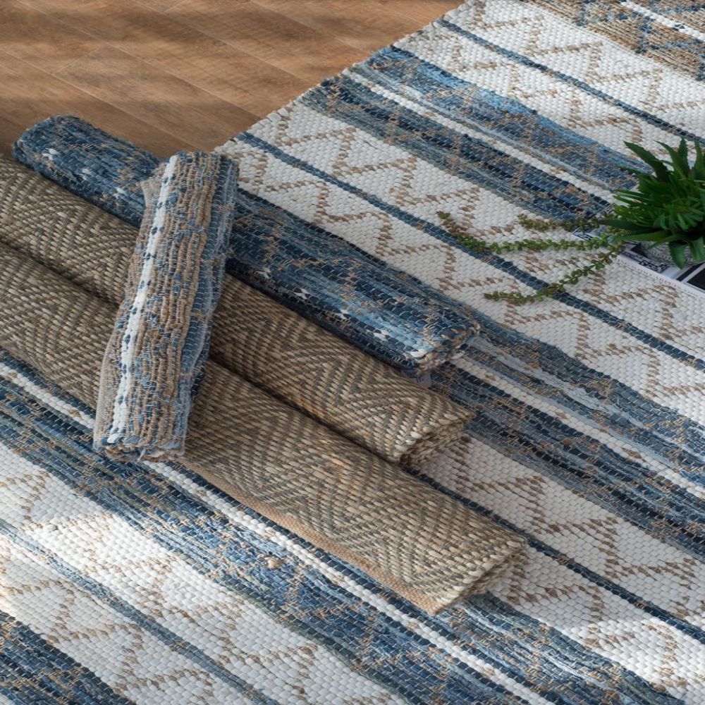 White&Blue Cotton Rugs