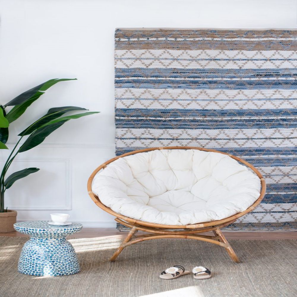 White&Blue Cotton Rugs