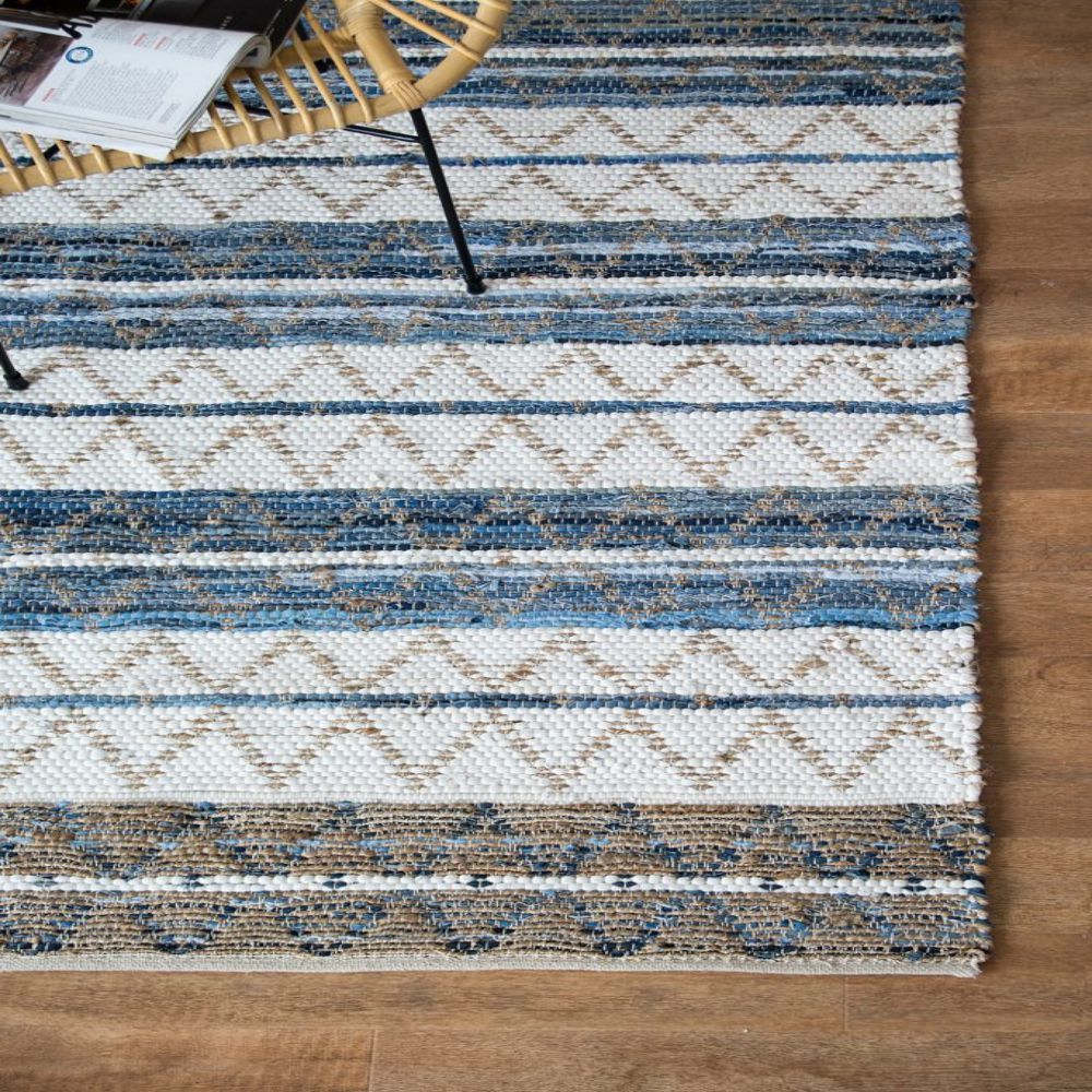 White&Blue Cotton Rugs