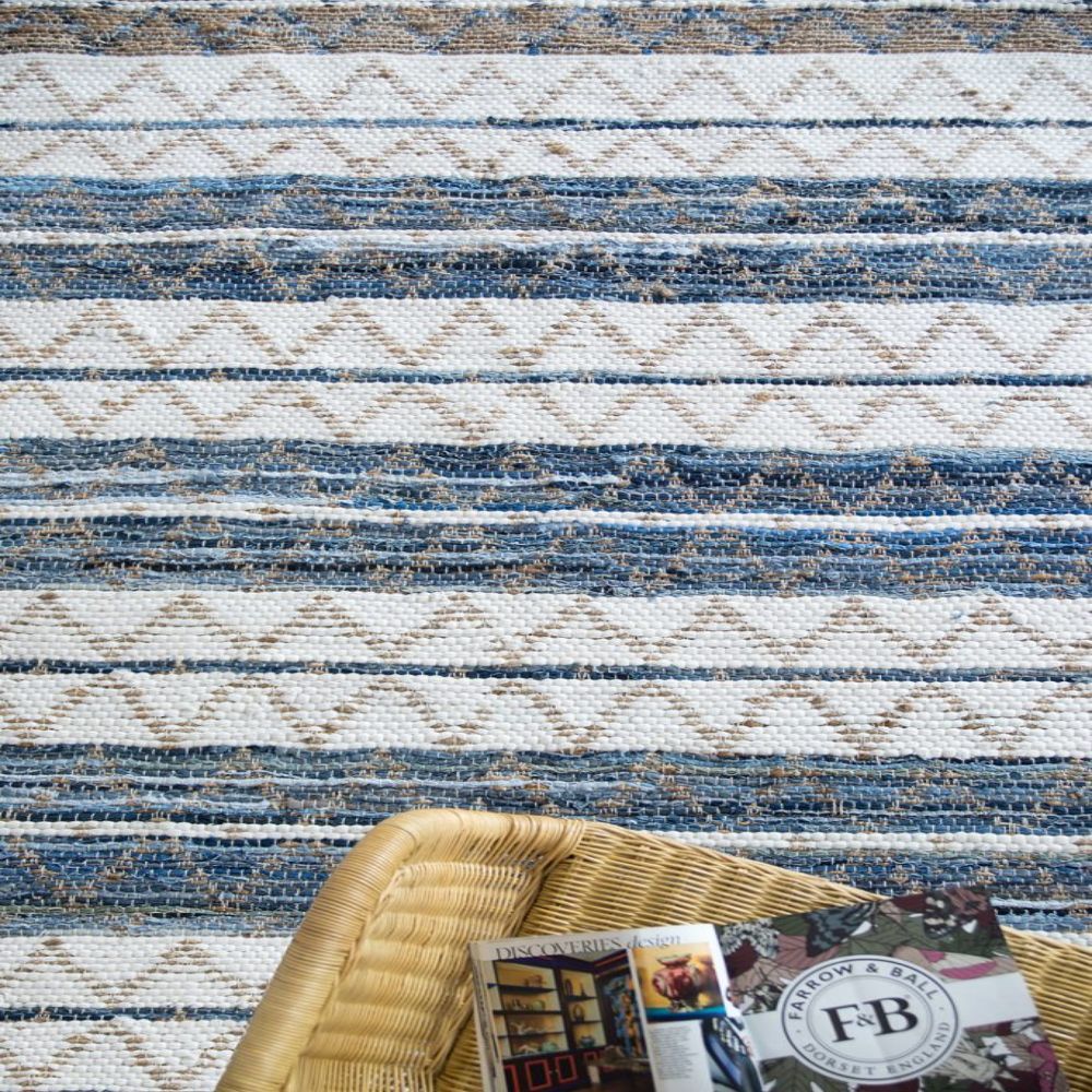 White&Blue Cotton Rugs