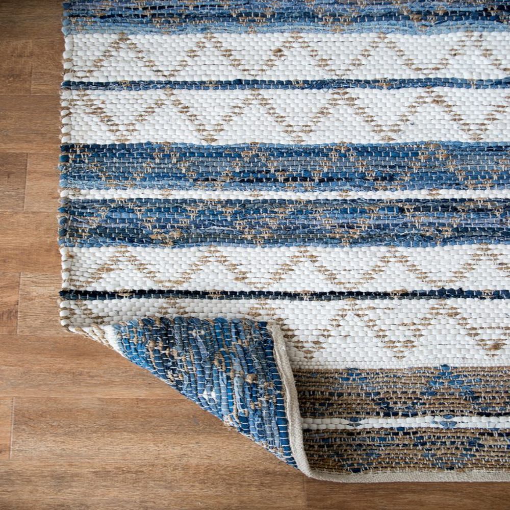 White&Blue Cotton Rugs