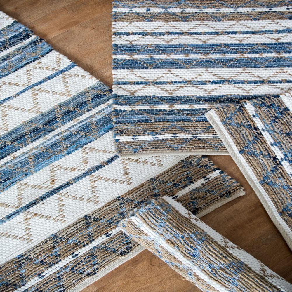 White&Blue Cotton Rugs