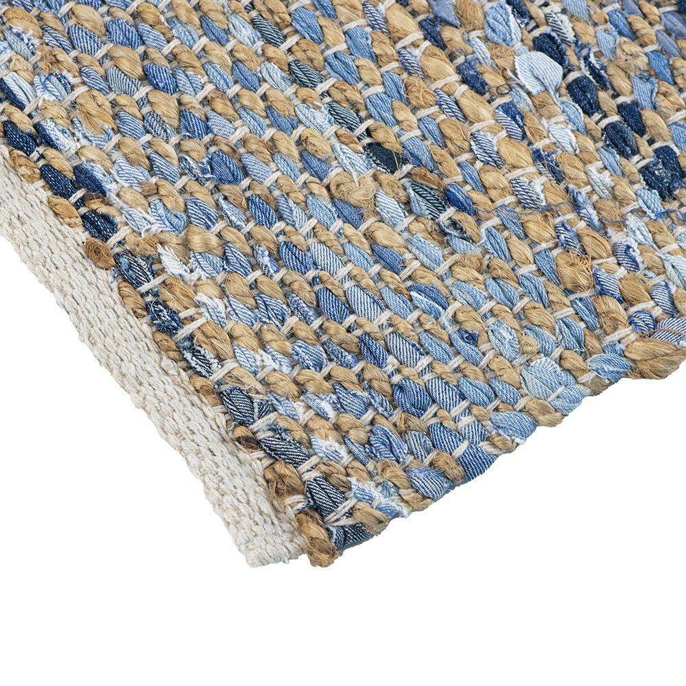 Beige+Blue Jute Rugs
