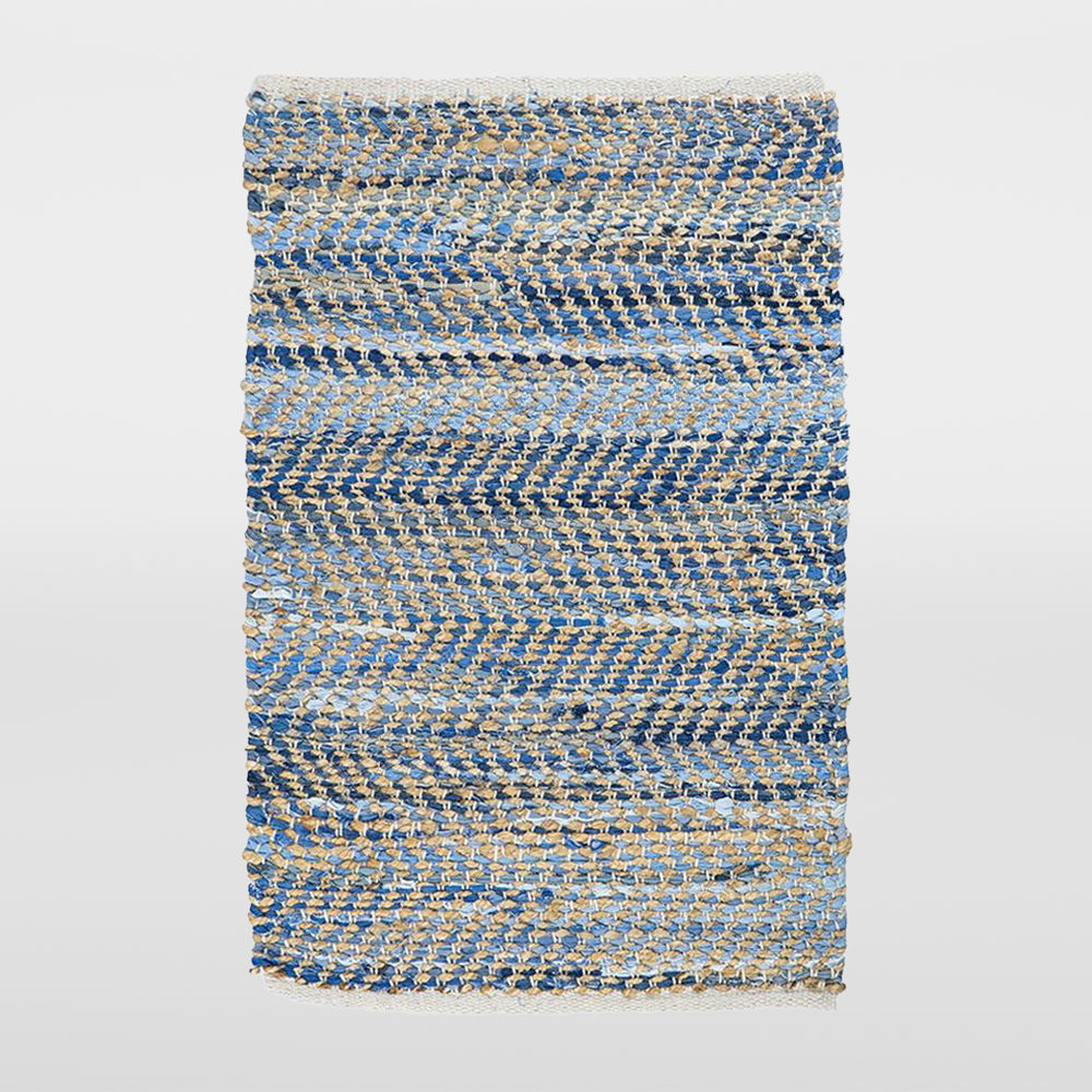 Beige+Blue Jute Rugs