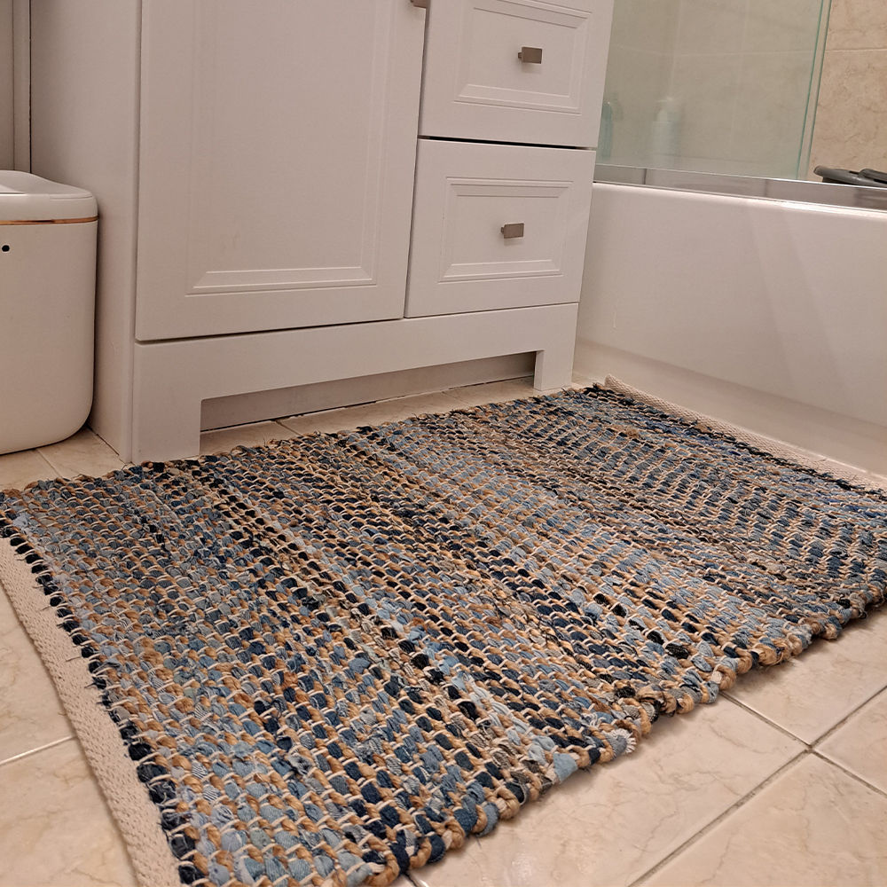 White&Blue Cotton Rugs