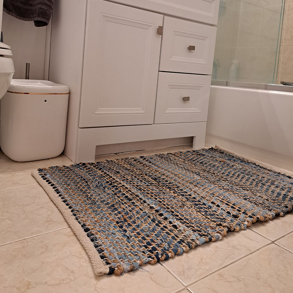 White&Blue Cotton Rugs
