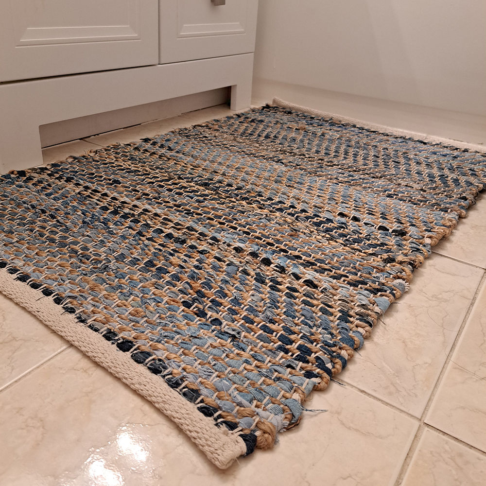 White&Blue Cotton Rugs