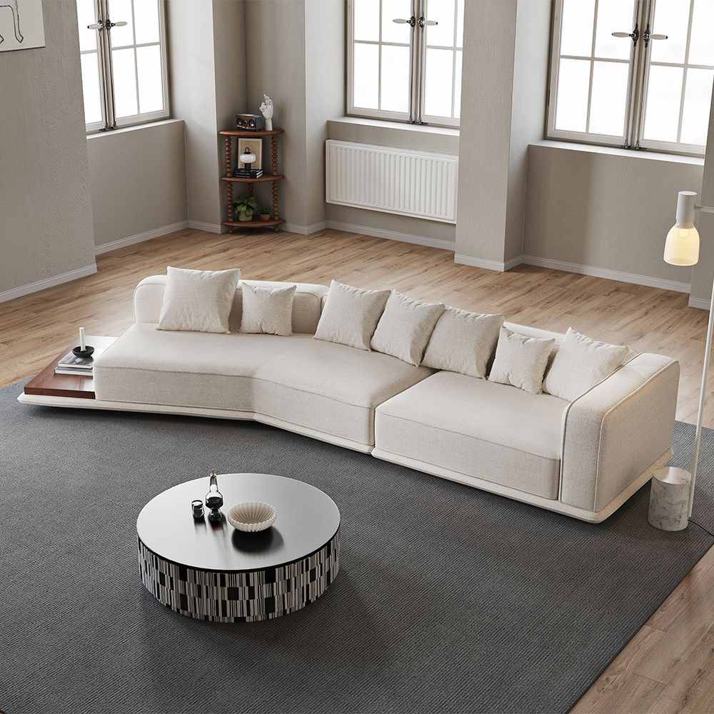 Beige Lamb Fleece Sectionals
