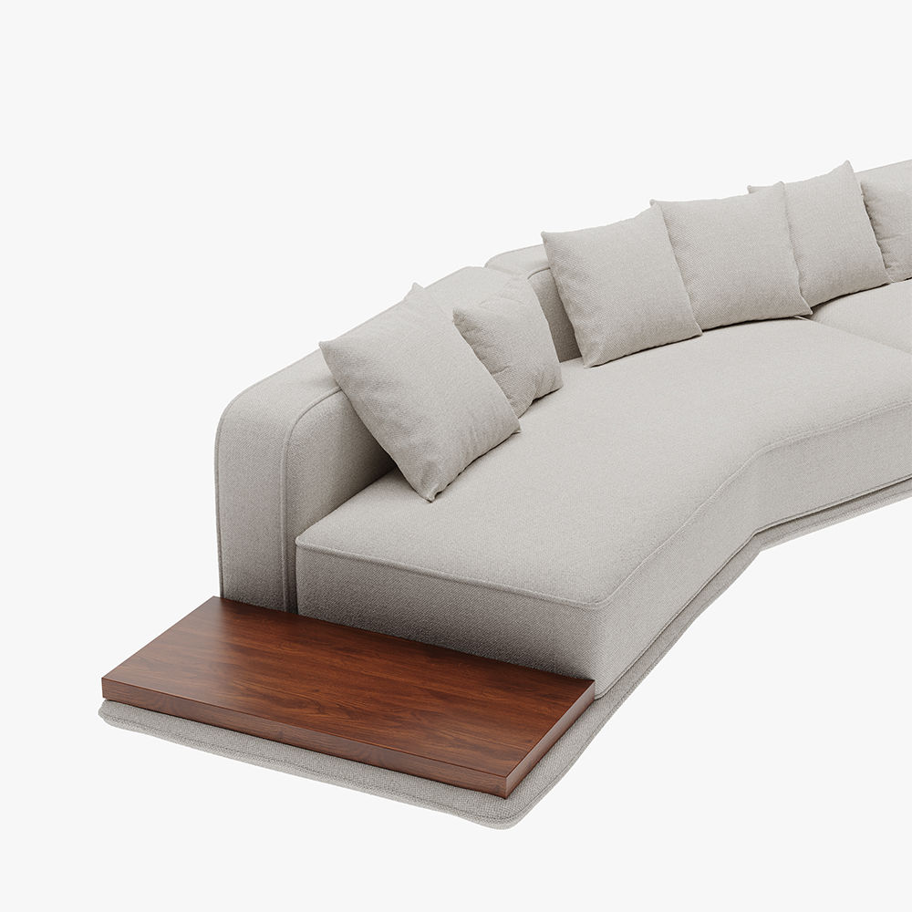 Beige Lamb Fleece Sectionals