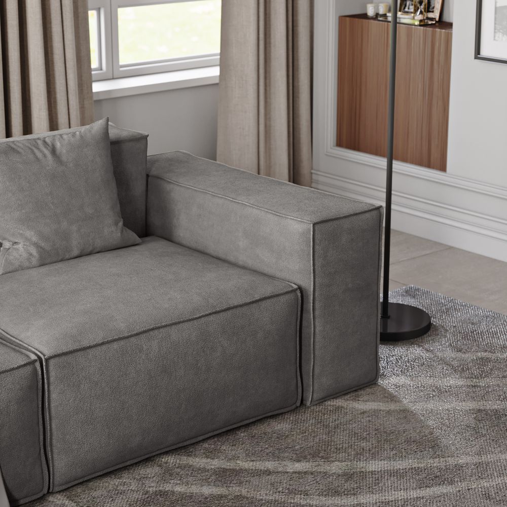 Fabric Dark Gray Fabric Corner Sofas
