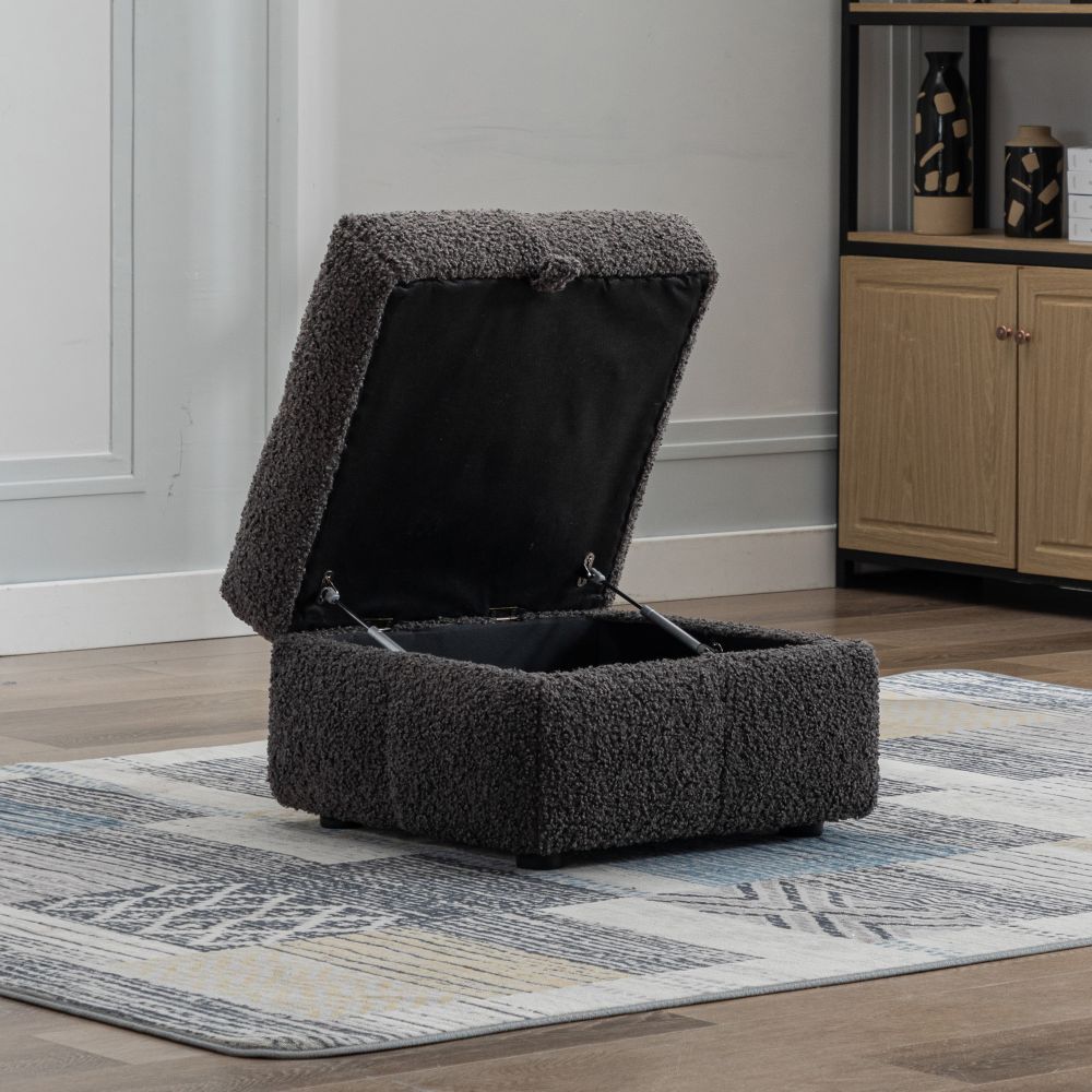 Living Room Sets Dark Gray Boucle Sectionals
