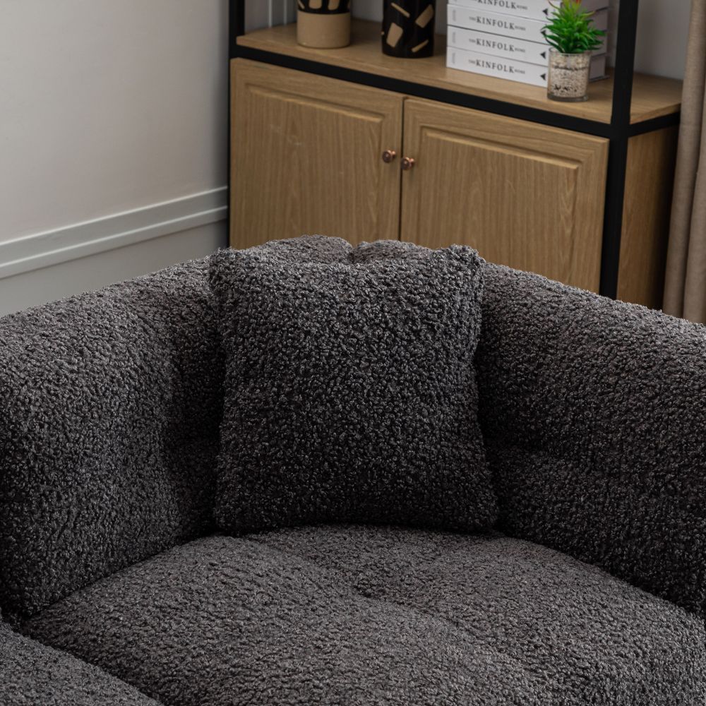 3 Seaters Dark Gray Boucle Sectionals