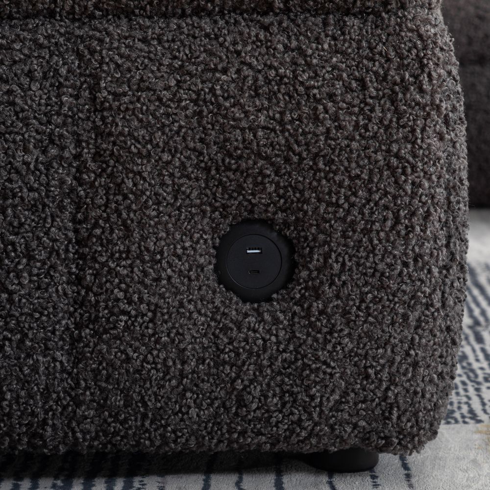 3 Seaters Dark Gray Boucle Sectionals