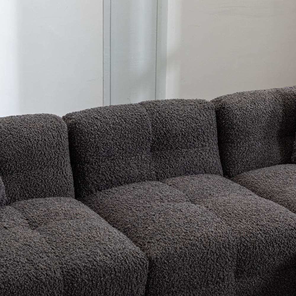 3 Seaters Dark Gray Boucle Sectionals