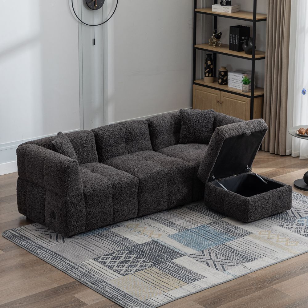 Sectionals Dark Gray Boucle Sectionals
