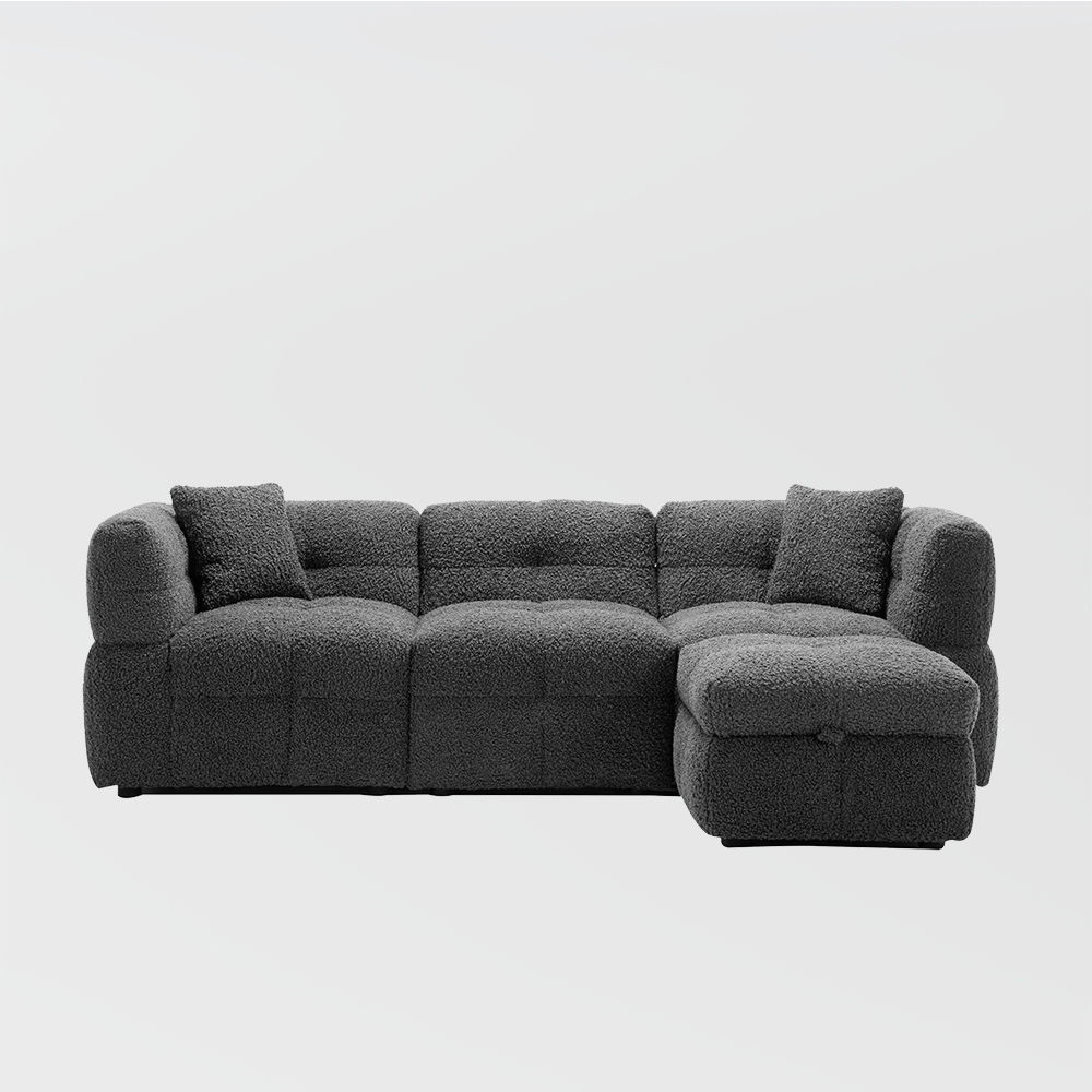 Sectionals Dark Gray Boucle Sectionals
