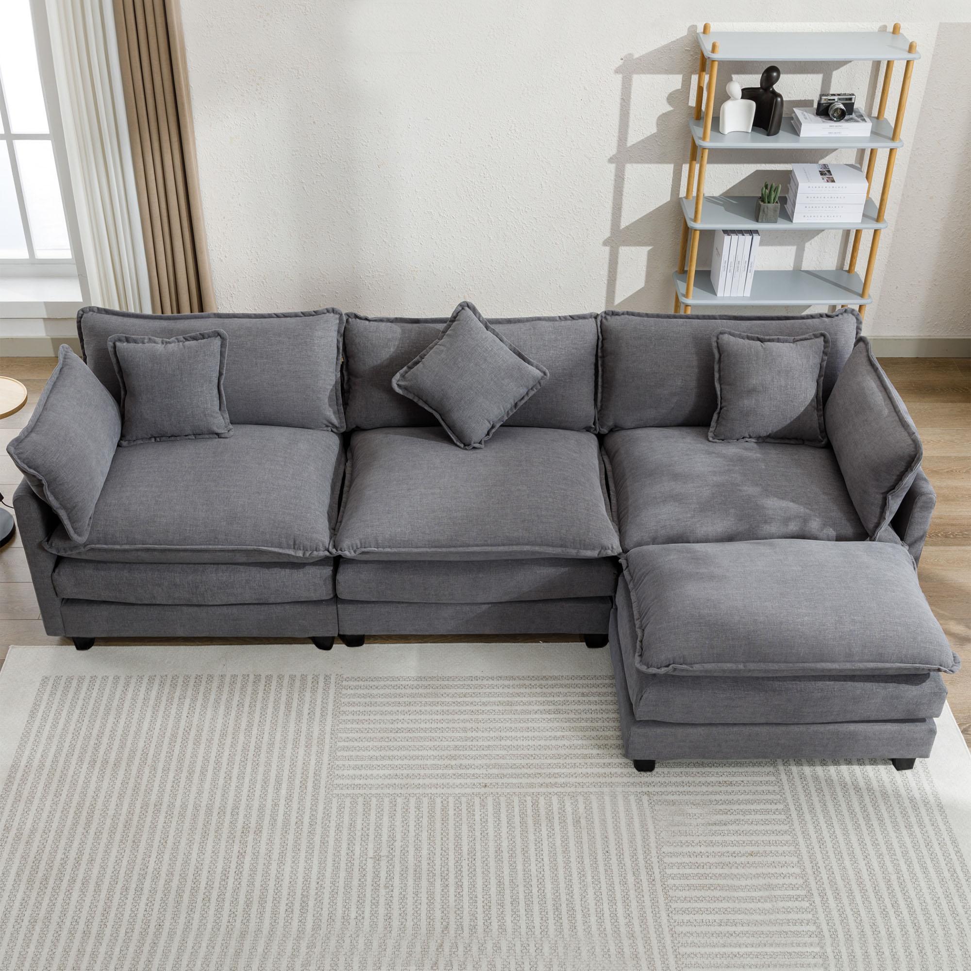 Modern Gray Fabric Sectionals