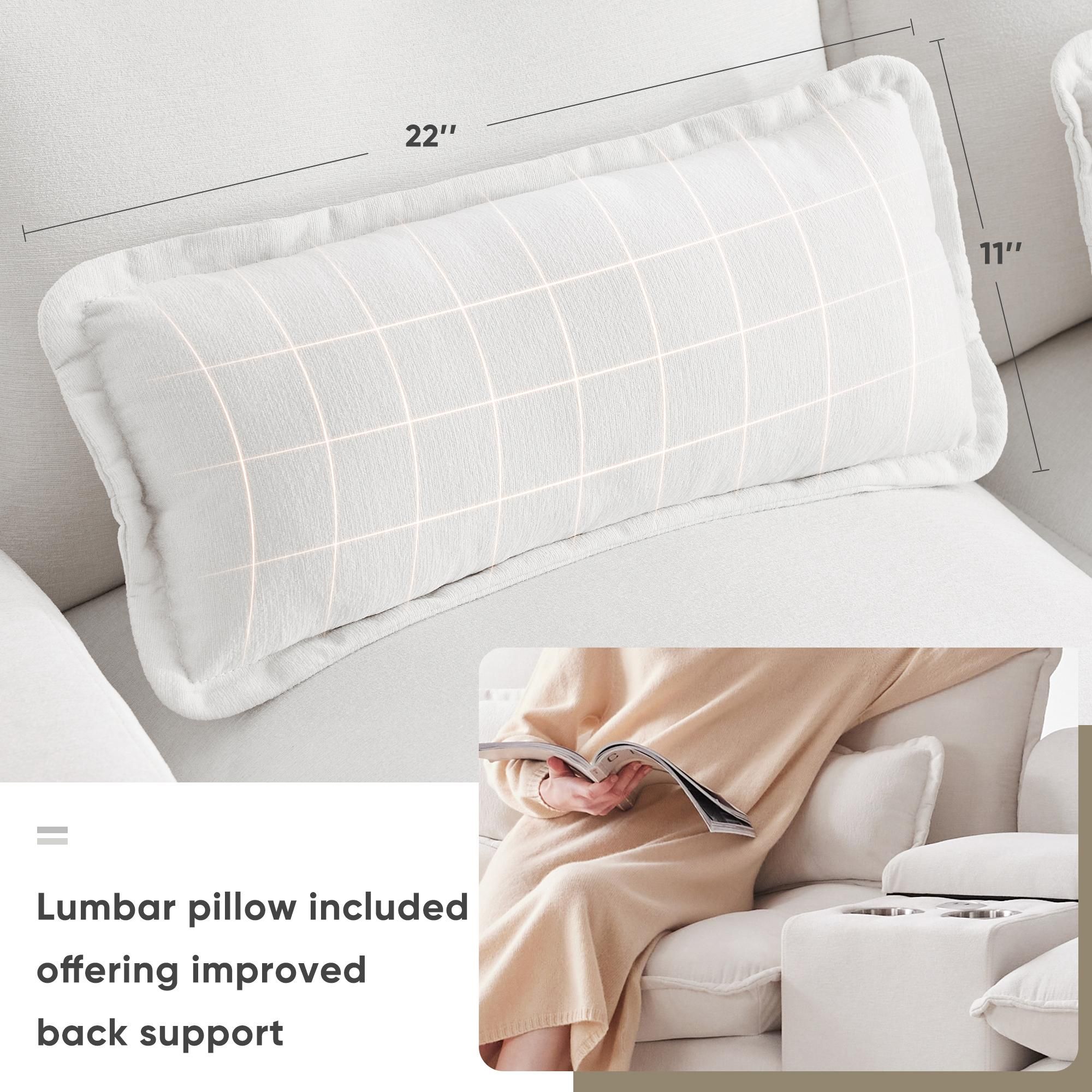 Modern White Chenille Fabric Sectionals