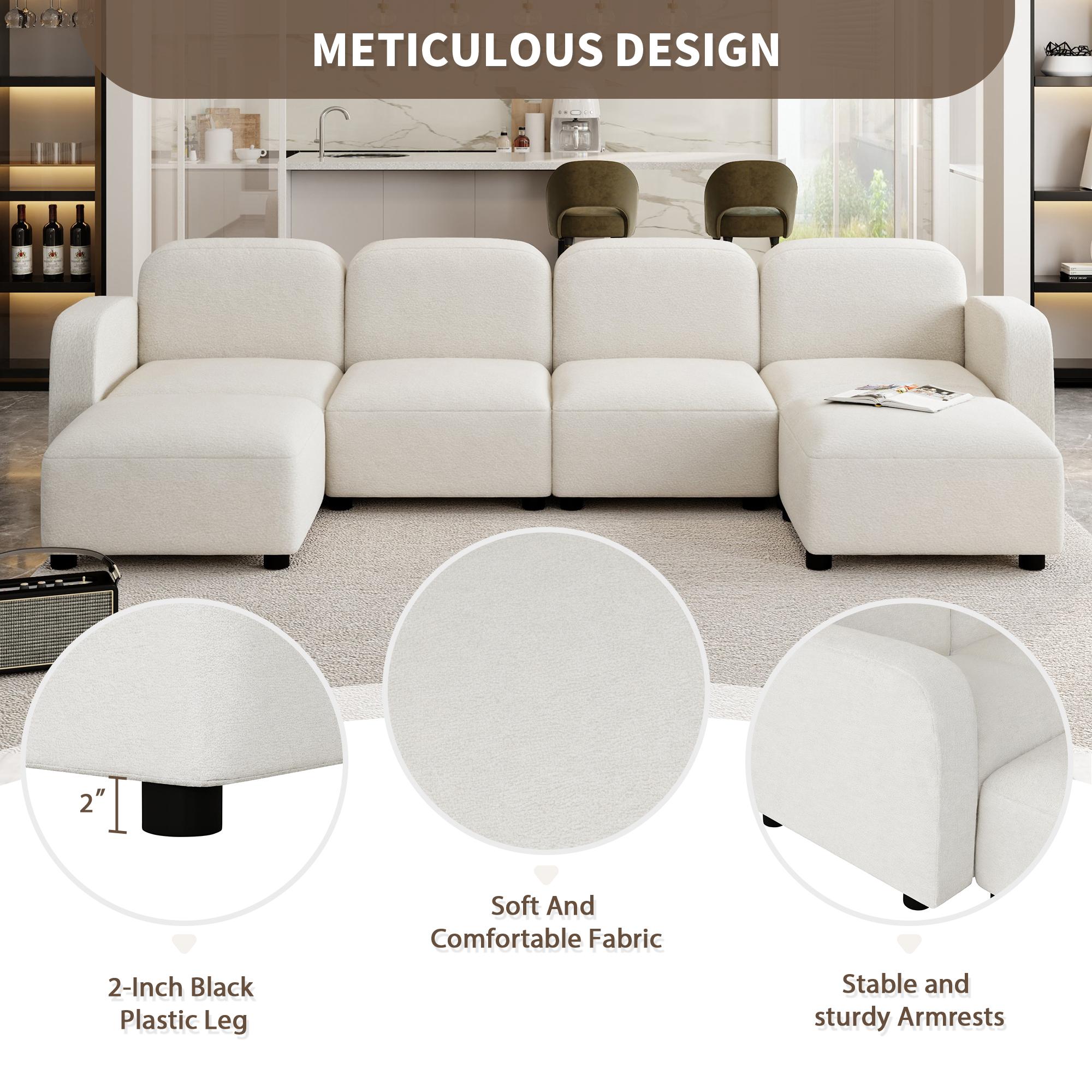 Modern Beige Velvet Sectionals