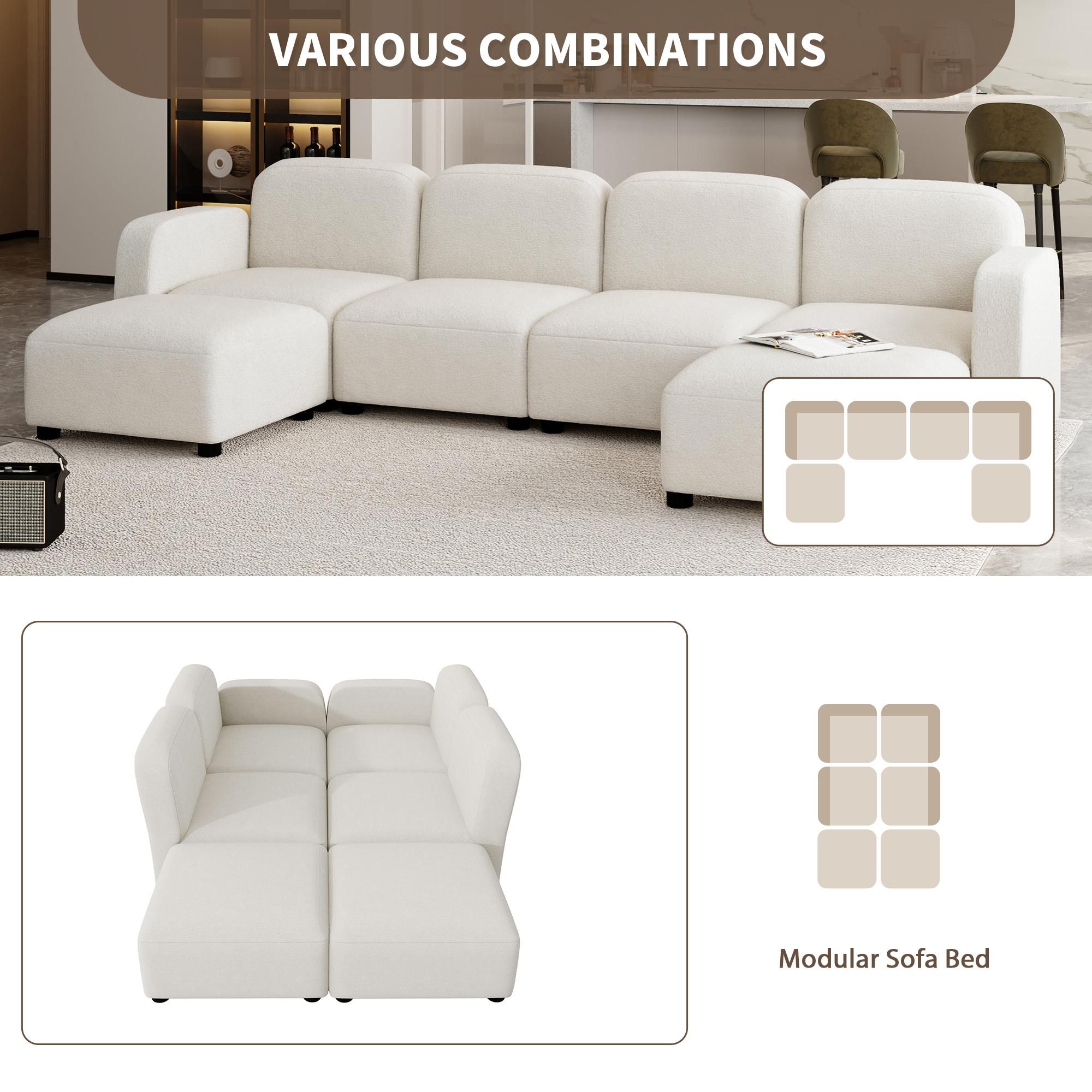 for 6 Beige Velvet Sectionals