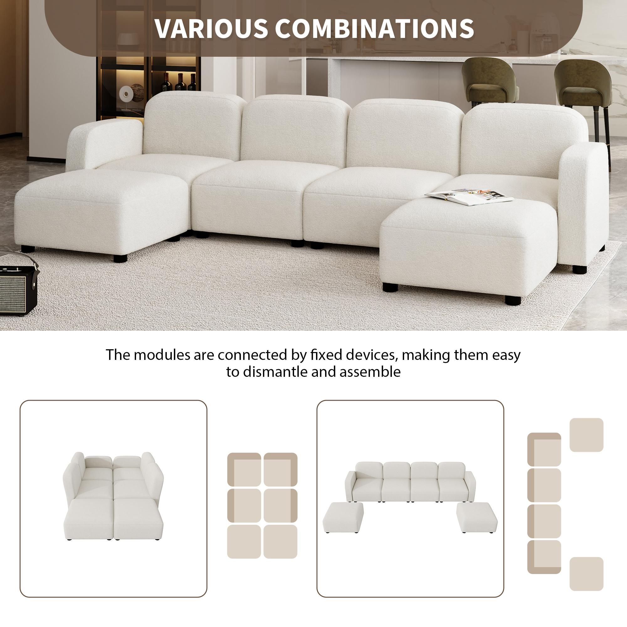 Modern Beige Velvet Sectionals