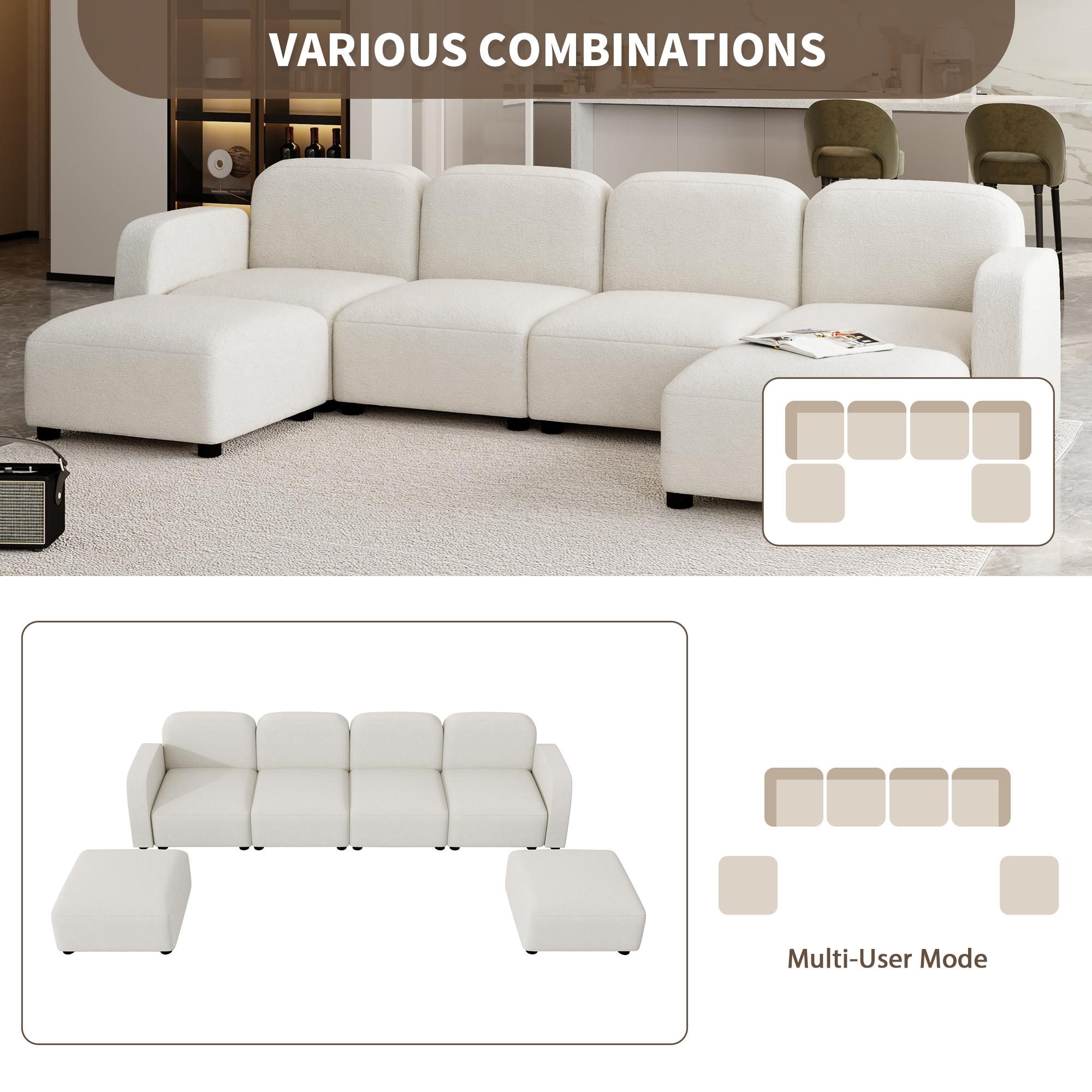 Modern Beige Velvet Sectionals