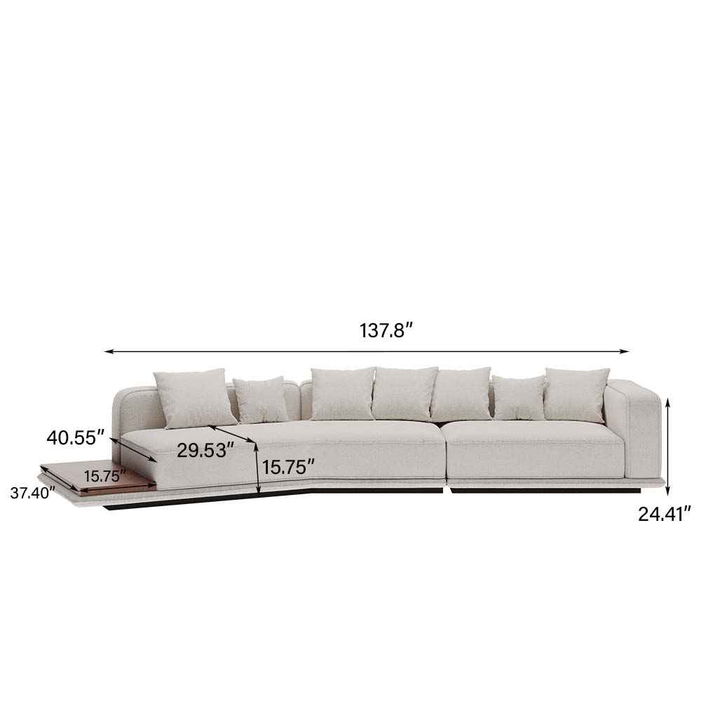 Beige Lamb Fleece Sectionals