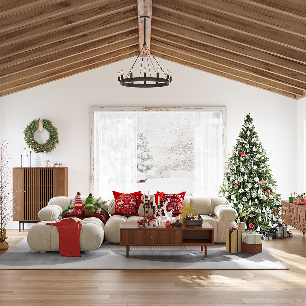 L-Shaped Sofas Beige Suede Fabric Sectionals