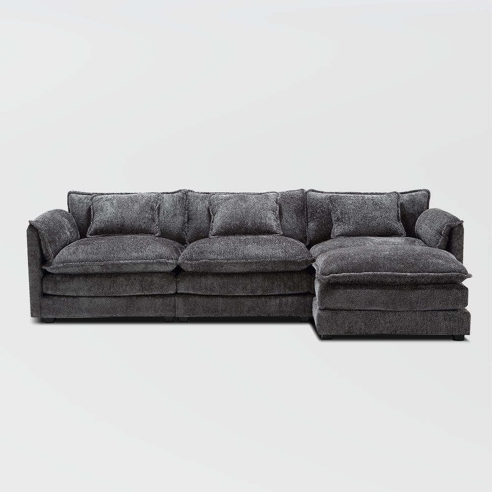 Sofa Beds Gray Chenille Fabric Sectionals