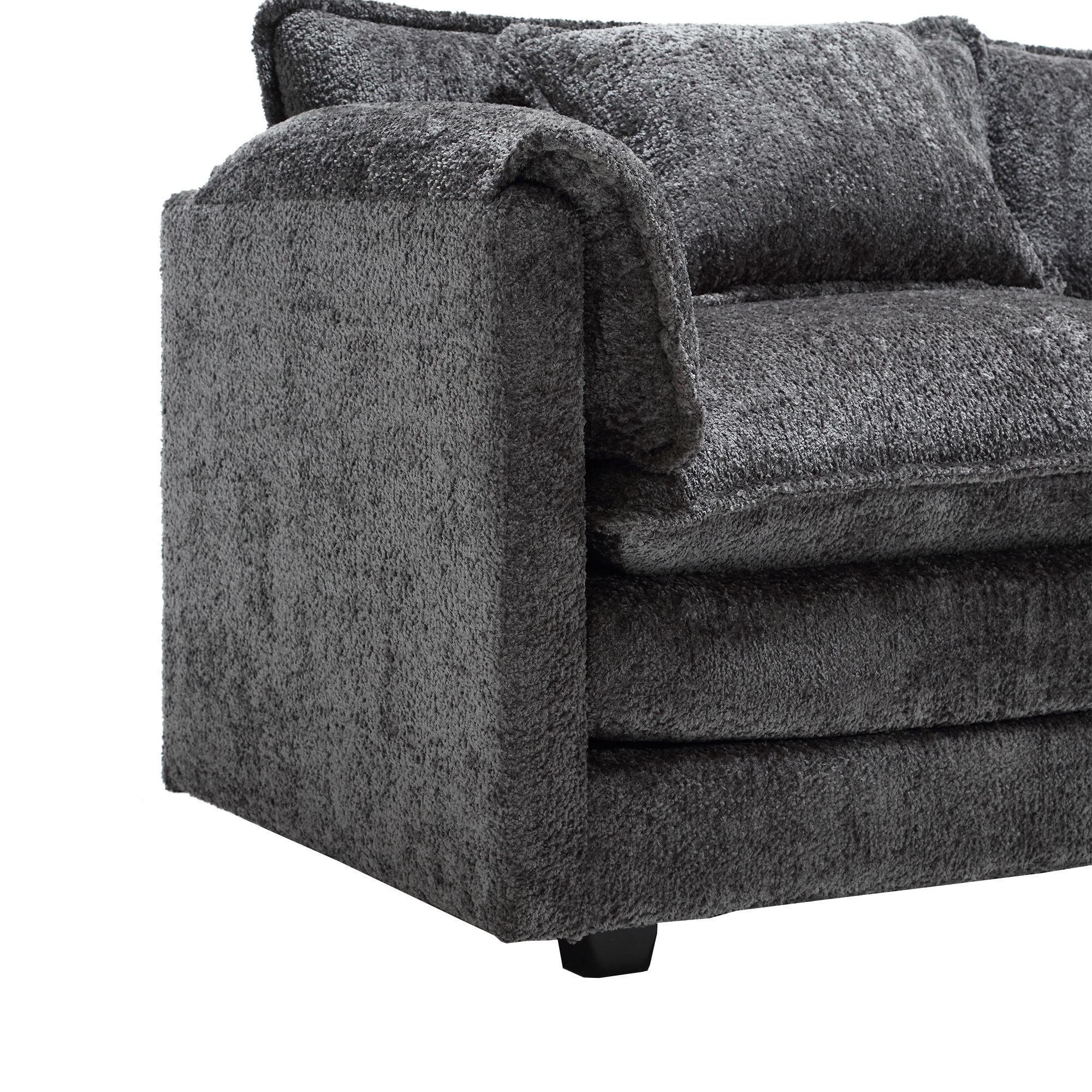 Modern Gray Chenille Fabric Sectionals