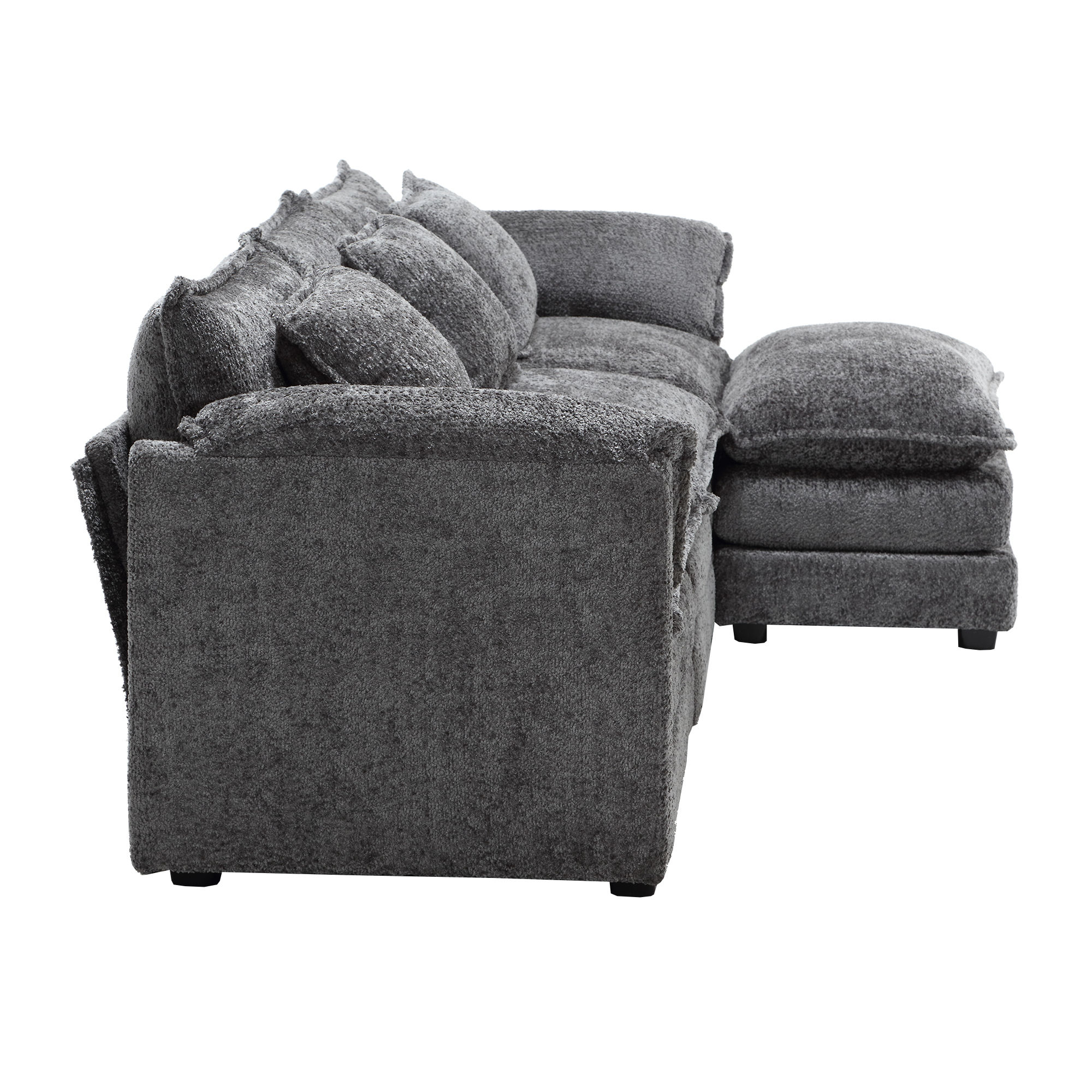 Modular Sofas Gray Chenille Fabric Sectionals
