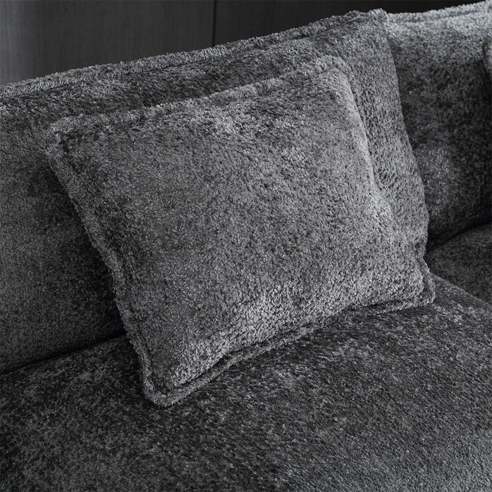 Sectionals Gray Chenille Fabric Sectionals