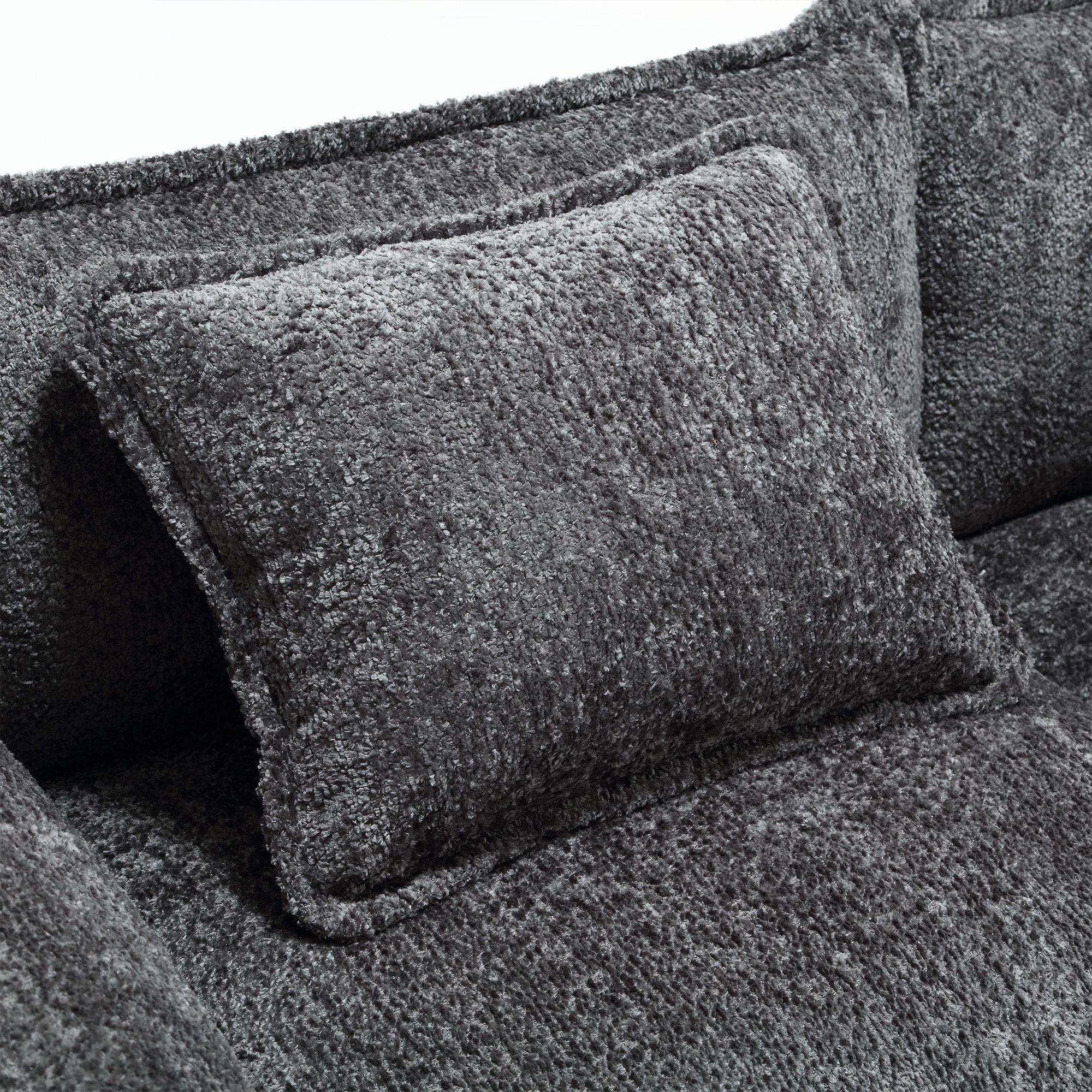 Partly Assemble Gray Chenille Fabric Sectionals