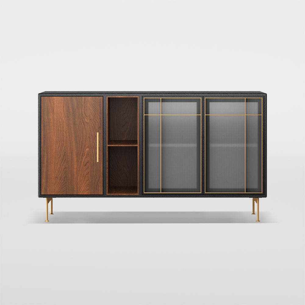 Multi-layer Solid Wood Frame Walnut Sideboards & Buffets
