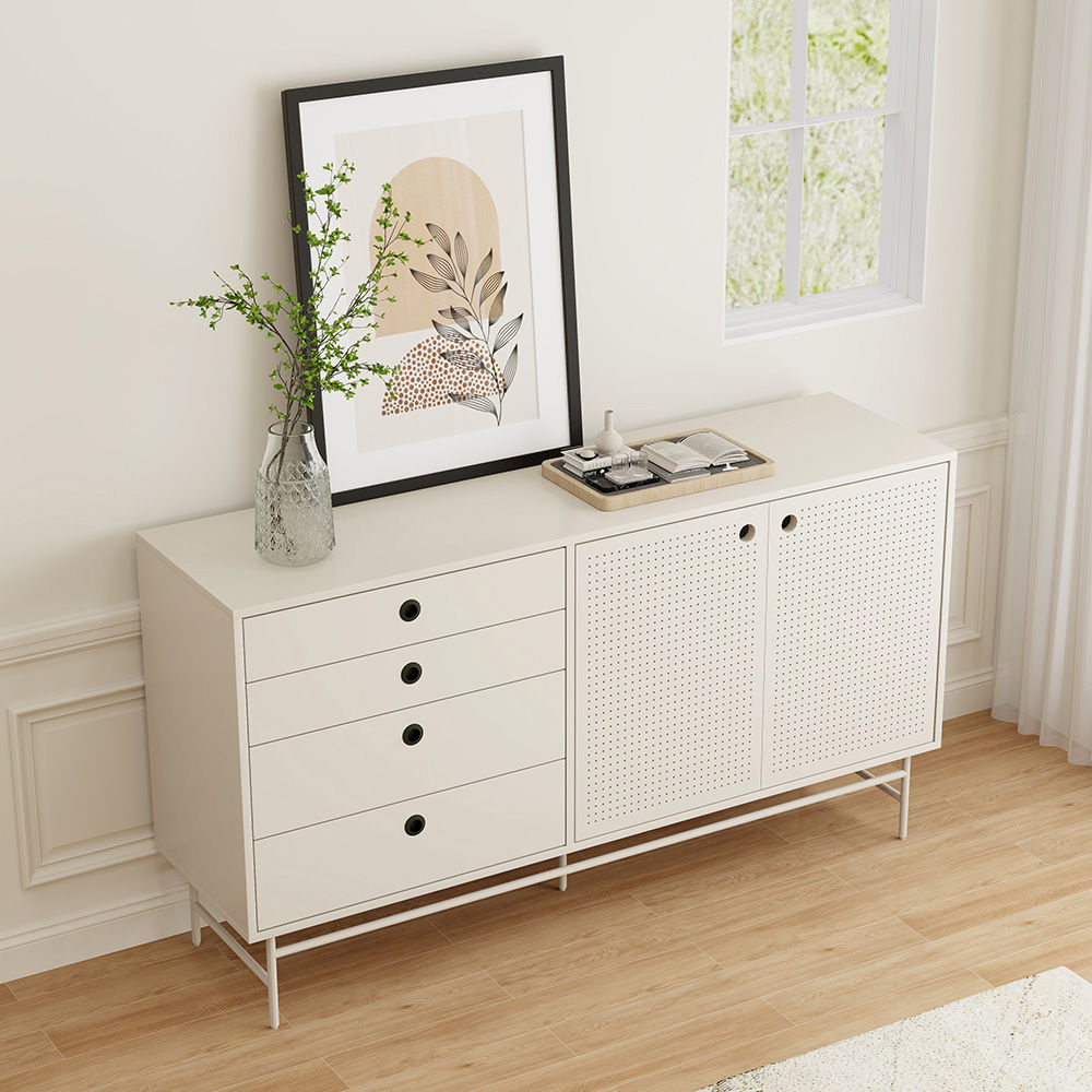 Rectangular White Iron Sideboards & Buffets